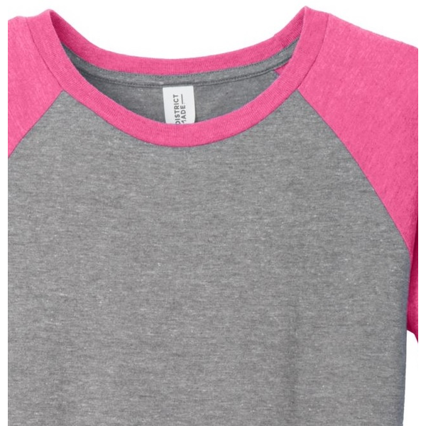 District Made® Perfect Tri™ Ladies' 3/4-Sleeve Raglan