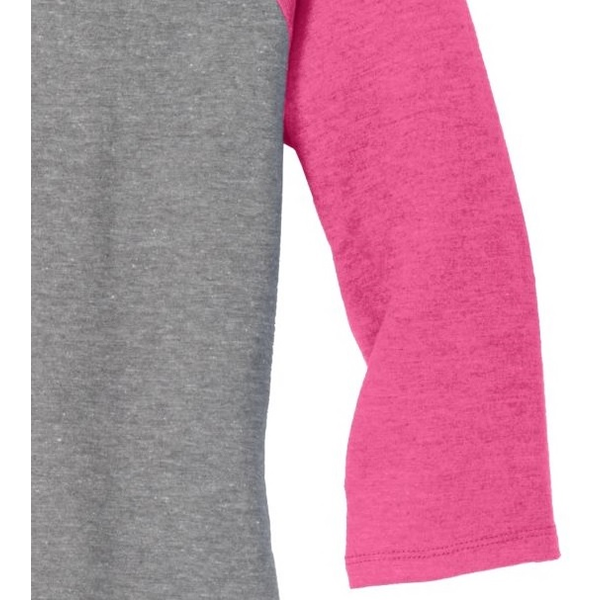 District Made® Perfect Tri™ Ladies' 3/4-Sleeve Raglan