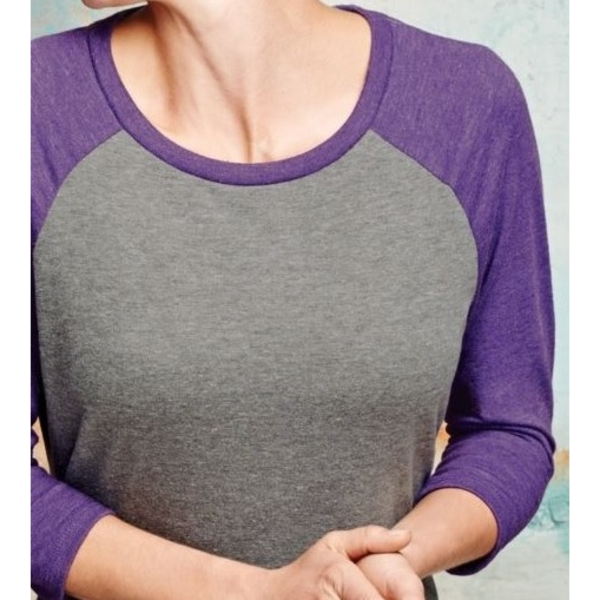 District Made® Perfect Tri™ Ladies' 3/4-Sleeve Raglan