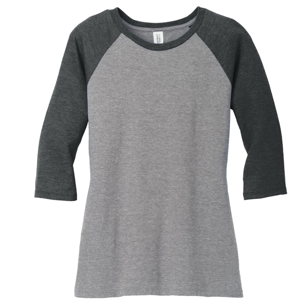 District Made® Perfect Tri™ Ladies' 3/4-Sleeve Raglan