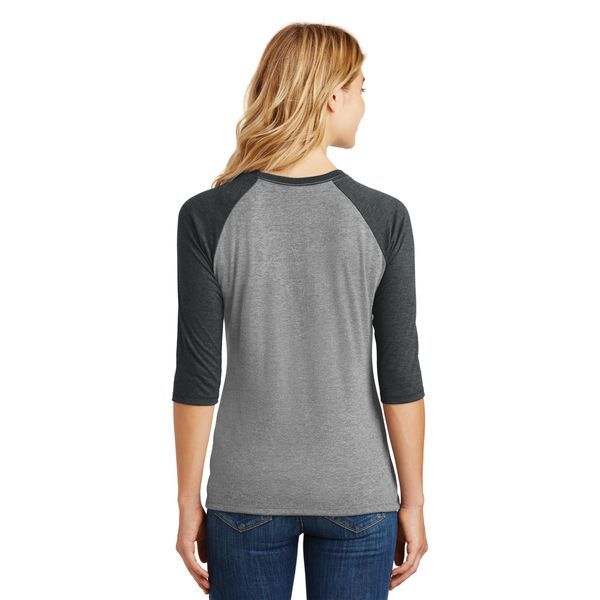 District Made® Perfect Tri™ Ladies' 3/4-Sleeve Raglan