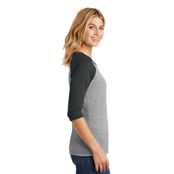 District Made® Perfect Tri™ Ladies' 3/4-Sleeve Raglan