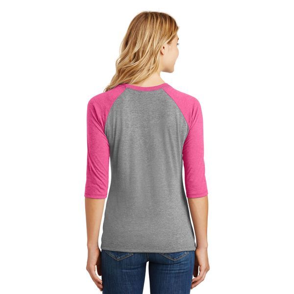 District Made® Perfect Tri™ Ladies' 3/4-Sleeve Raglan