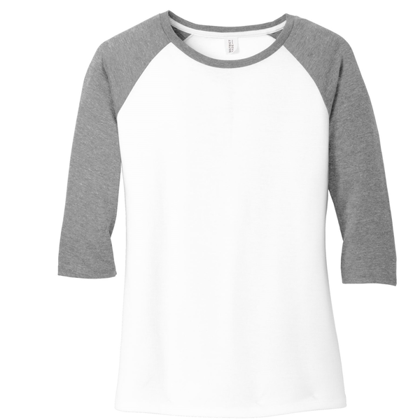District Made® Perfect Tri™ Ladies' 3/4-Sleeve Raglan