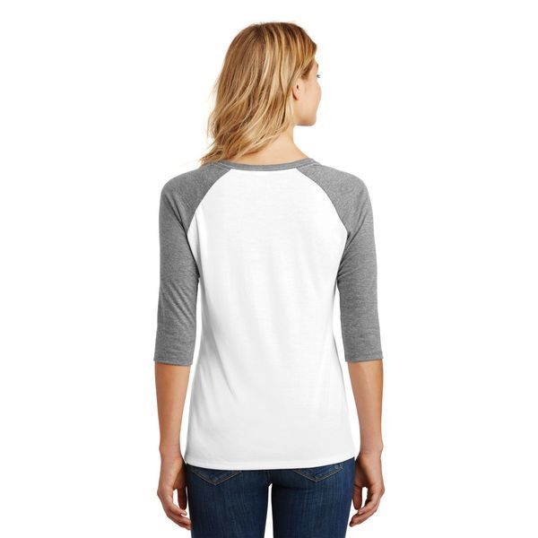 District Made® Perfect Tri™ Ladies' 3/4-Sleeve Raglan