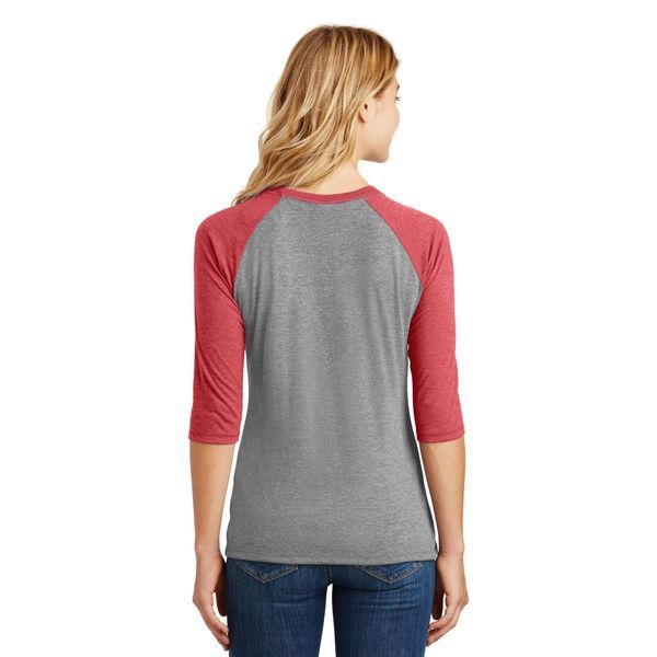 District Made® Perfect Tri™ Ladies' 3/4-Sleeve Raglan