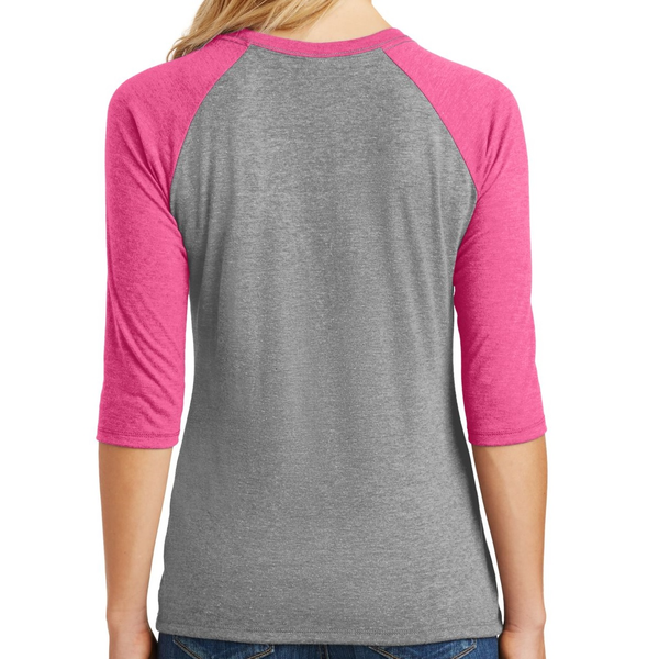 District Made® Perfect Tri™ Ladies' 3/4-Sleeve Raglan