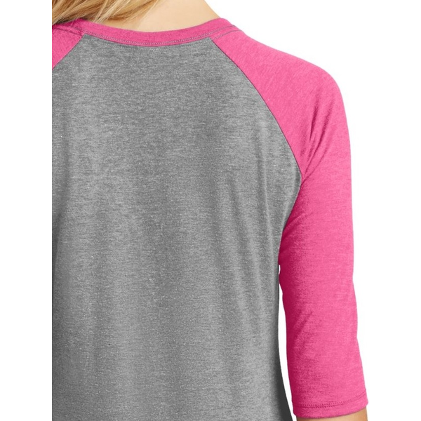 District Made® Perfect Tri™ Ladies' 3/4-Sleeve Raglan