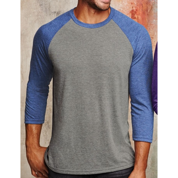 District Made® Perfect Tri™ Men's 3/4-Sleeve Raglan