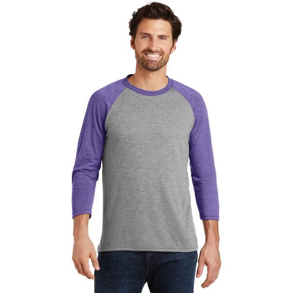 District Made® Perfect Tri™ Men's 3/4-Sleeve Raglan