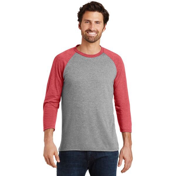 District Made® Perfect Tri™ Men's 3/4-Sleeve Raglan