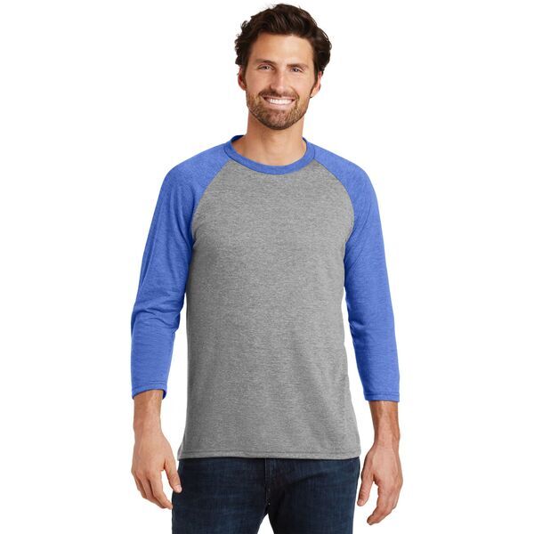 District Made® Perfect Tri™ Men's 3/4-Sleeve Raglan
