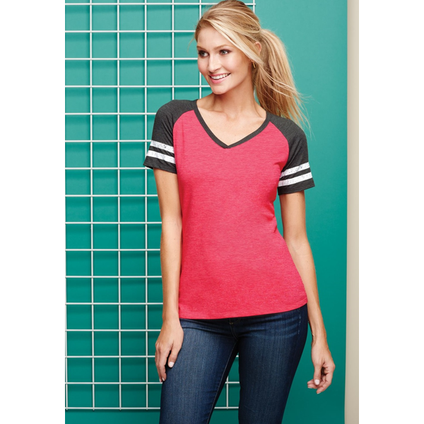 District Made® Game V-Neck Ladies' Tee