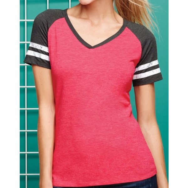 District Made® Game V-Neck Ladies' Tee