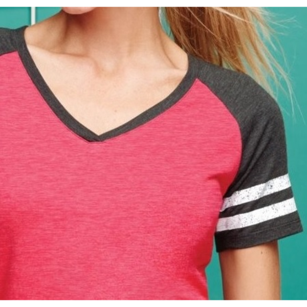District Made® Game V-Neck Ladies' Tee