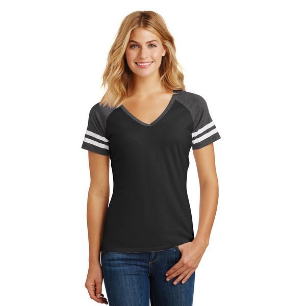 District Made® Game V-Neck Ladies' Tee