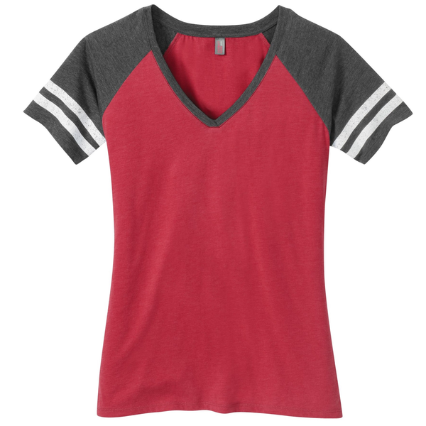 District Made® Game V-Neck Ladies' Tee