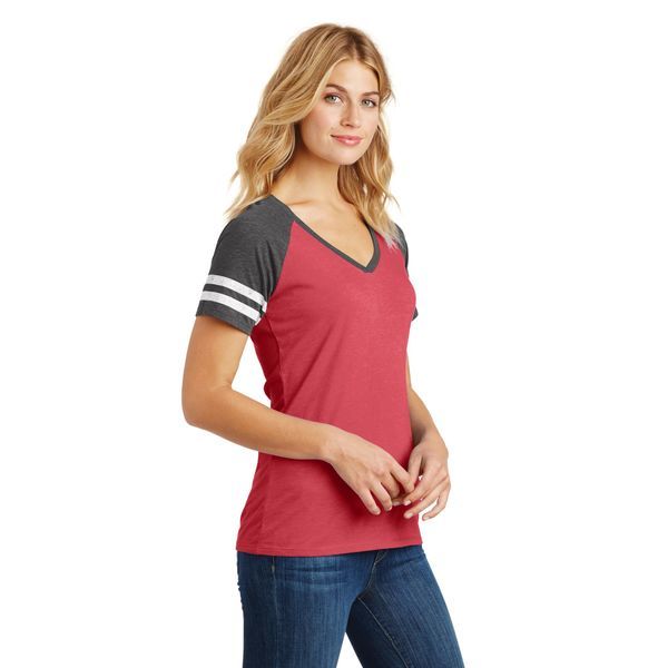 District Made® Game V-Neck Ladies' Tee