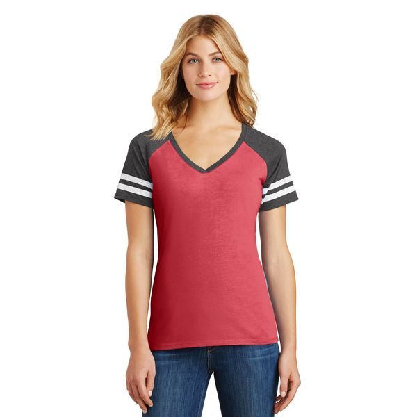 District Made® Game V-Neck Ladies' Tee