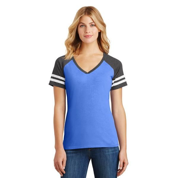 District Made® Game V-Neck Ladies' Tee