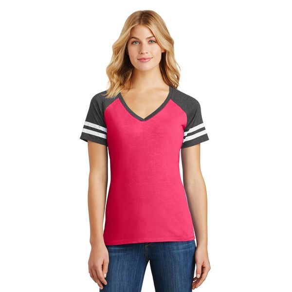 District Made® Game V-Neck Ladies' Tee
