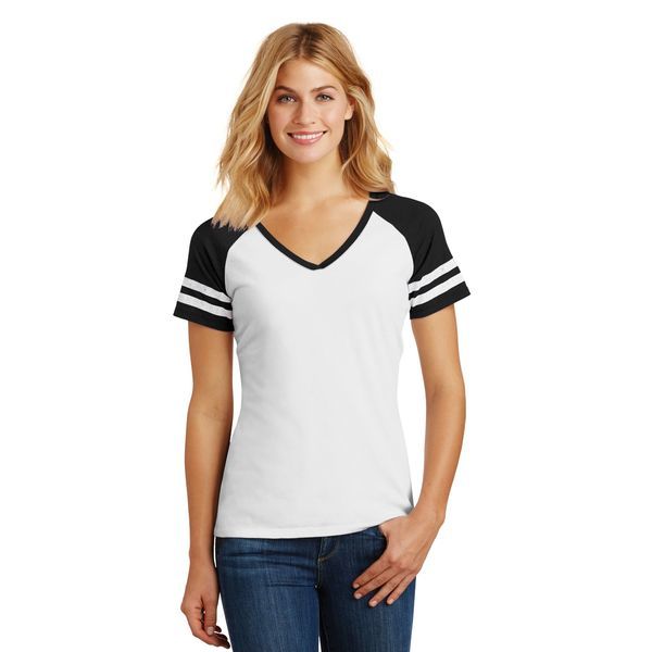 District Made® Game V-Neck Ladies' Tee