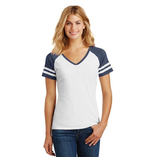 District Made® Game V-Neck Ladies' Tee