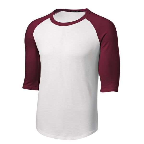 Sport-Tek® Cotton Colorblock 3/4 Sleeve Raglan Men's Jersey