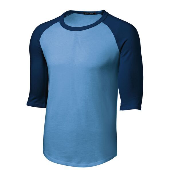 Sport-Tek® Cotton Colorblock 3/4 Sleeve Raglan Men's Jersey