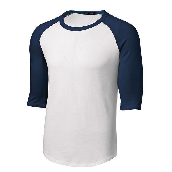 Sport-Tek® Cotton Colorblock 3/4 Sleeve Raglan Men's Jersey
