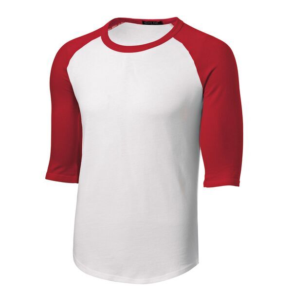 Sport-Tek® Cotton Colorblock 3/4 Sleeve Raglan Men's Jersey
