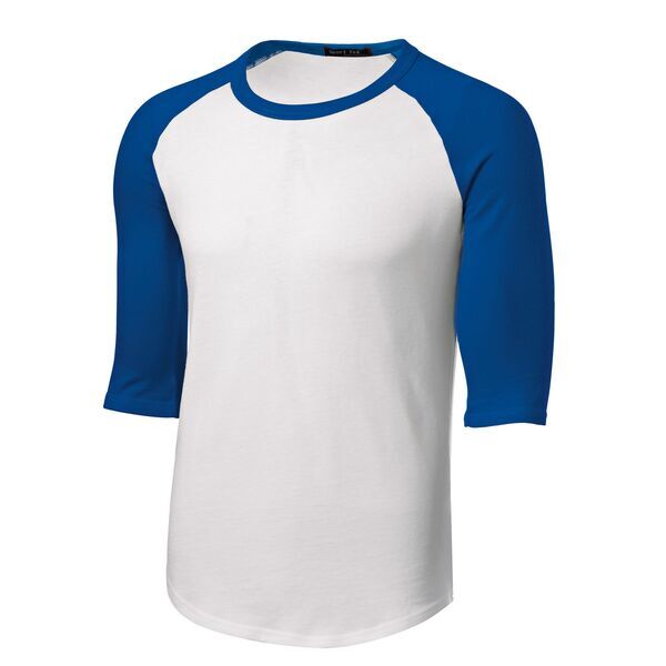 Sport-Tek® Cotton Colorblock 3/4 Sleeve Raglan Men's Jersey