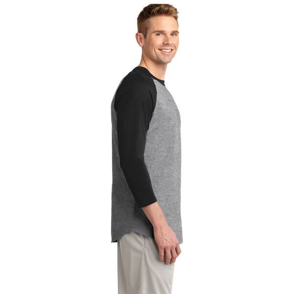 Sport-Tek® Cotton Colorblock 3/4 Sleeve Raglan Men's Jersey