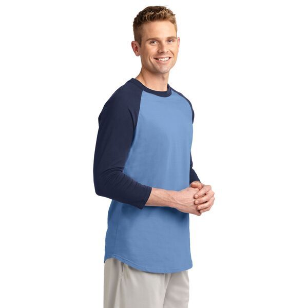 Sport-Tek® Cotton Colorblock 3/4 Sleeve Raglan Men's Jersey