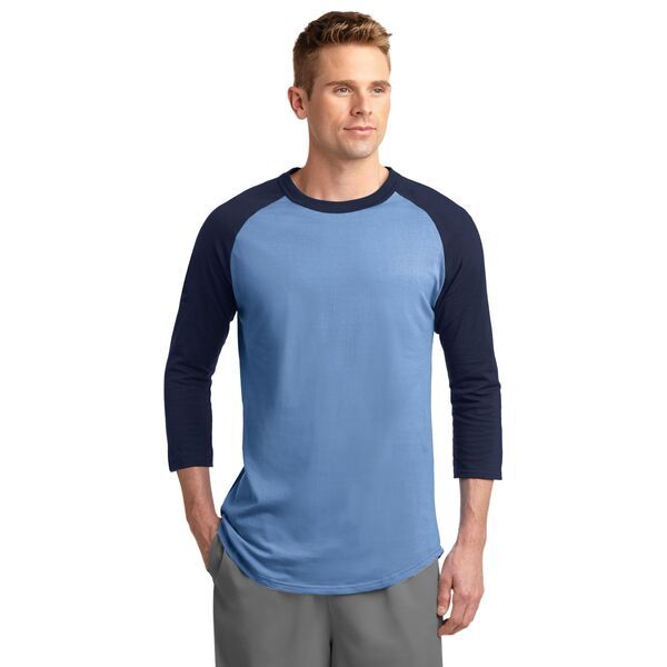 Sport-Tek® Cotton Colorblock 3/4 Sleeve Raglan Men's Jersey