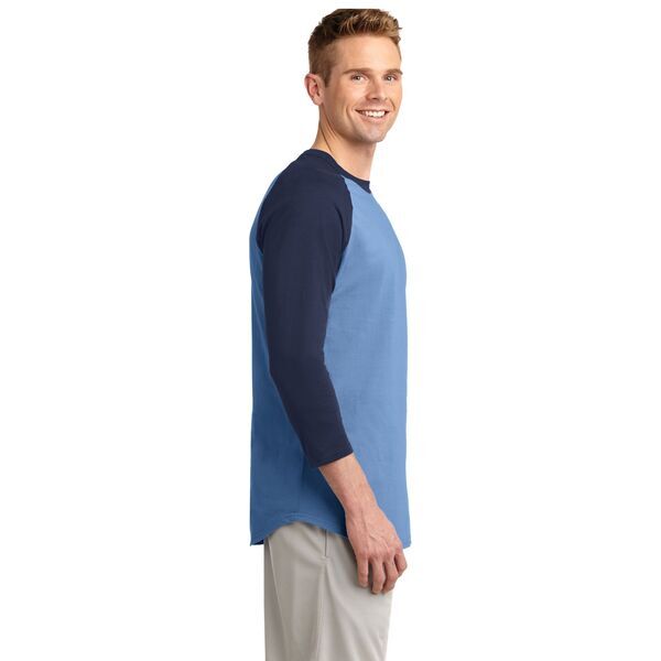 Sport-Tek® Cotton Colorblock 3/4 Sleeve Raglan Men's Jersey