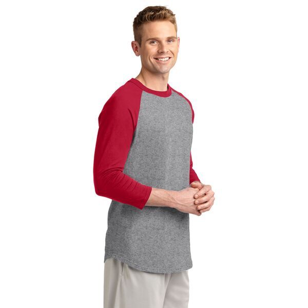 Sport-Tek® Cotton Colorblock 3/4 Sleeve Raglan Men's Jersey