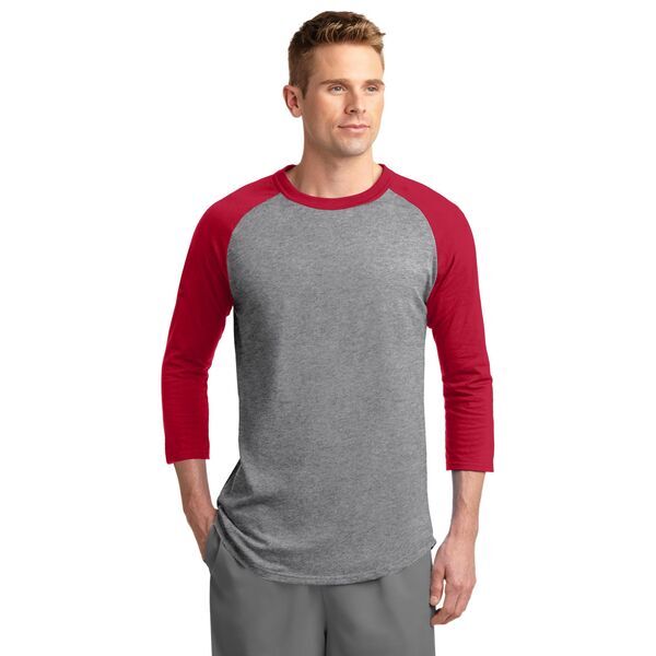 Sport-Tek® Cotton Colorblock 3/4 Sleeve Raglan Men's Jersey