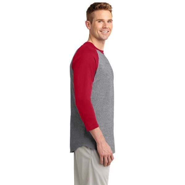 Sport-Tek® Cotton Colorblock 3/4 Sleeve Raglan Men's Jersey