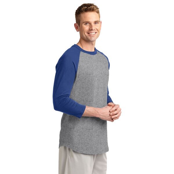 Sport-Tek® Cotton Colorblock 3/4 Sleeve Raglan Men's Jersey