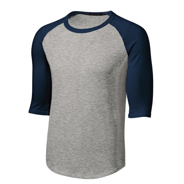 Sport-Tek® Cotton Colorblock 3/4 Sleeve Raglan Men's Jersey