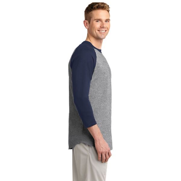 Sport-Tek® Cotton Colorblock 3/4 Sleeve Raglan Men's Jersey