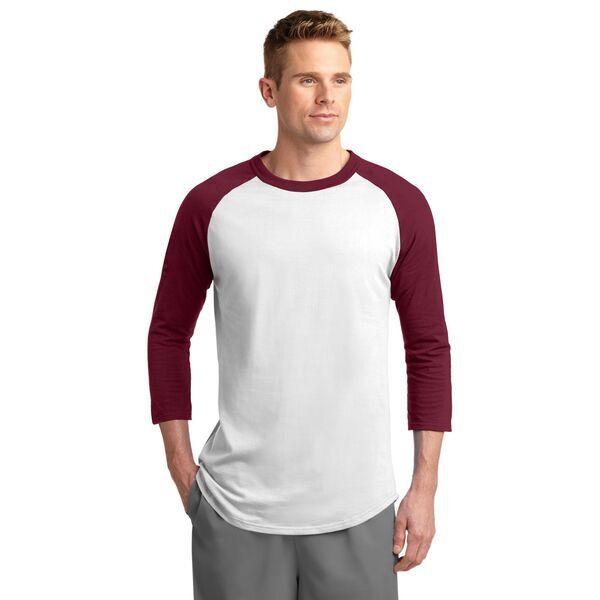 Sport-Tek® Cotton Colorblock 3/4 Sleeve Raglan Men's Jersey
