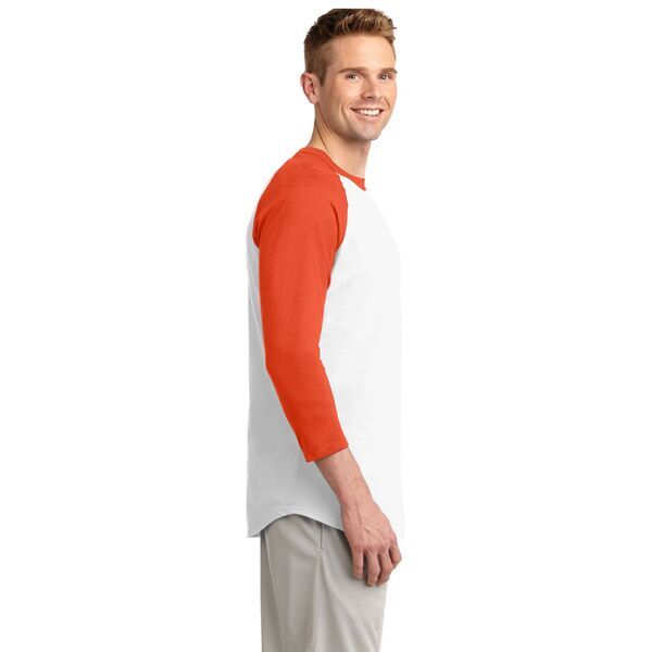 Sport-Tek® Cotton Colorblock 3/4 Sleeve Raglan Men's Jersey