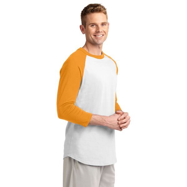 Sport-Tek® Cotton Colorblock 3/4 Sleeve Raglan Men's Jersey