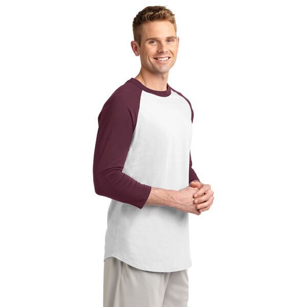 Sport-Tek® Cotton Colorblock 3/4 Sleeve Raglan Men's Jersey