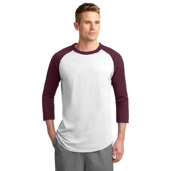 Sport-Tek® Cotton Colorblock 3/4 Sleeve Raglan Men's Jersey