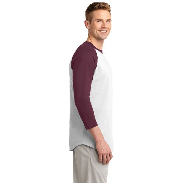 Sport-Tek® Cotton Colorblock 3/4 Sleeve Raglan Men's Jersey