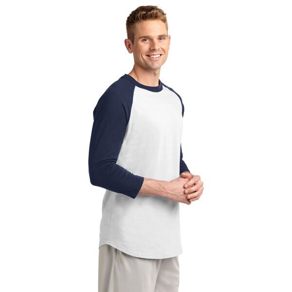 Sport-Tek® Cotton Colorblock 3/4 Sleeve Raglan Men's Jersey