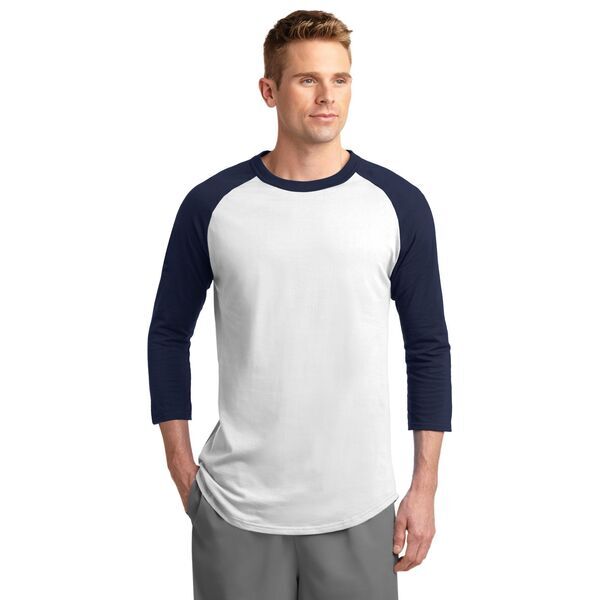 Sport-Tek® Cotton Colorblock 3/4 Sleeve Raglan Men's Jersey